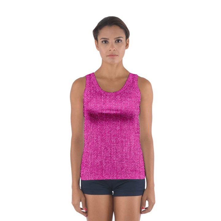 Pink Denim Design  Sport Tank Top 