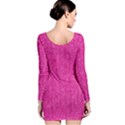 Pink Denim Design  Long Sleeve Velvet Bodycon Dress View2