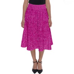 Pink Denim Design  Perfect Length Midi Skirt