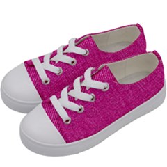 Pink Denim Design  Kids  Low Top Canvas Sneakers