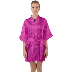 Pink Denim Design  Half Sleeve Satin Kimono 