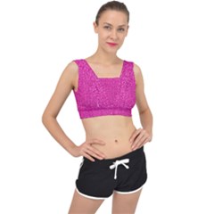 Pink Denim Design  V-Back Sports Bra