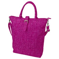 Pink Denim Design  Buckle Top Tote Bag