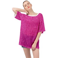 Pink Denim Design  Oversized Chiffon Top