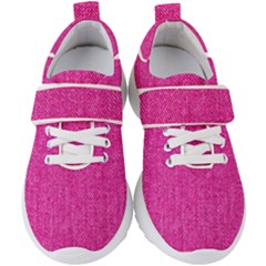 Pink Denim Design  Kids  Velcro Strap Shoes by ArtsyWishy