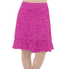 Pink Denim Design  Fishtail Chiffon Skirt