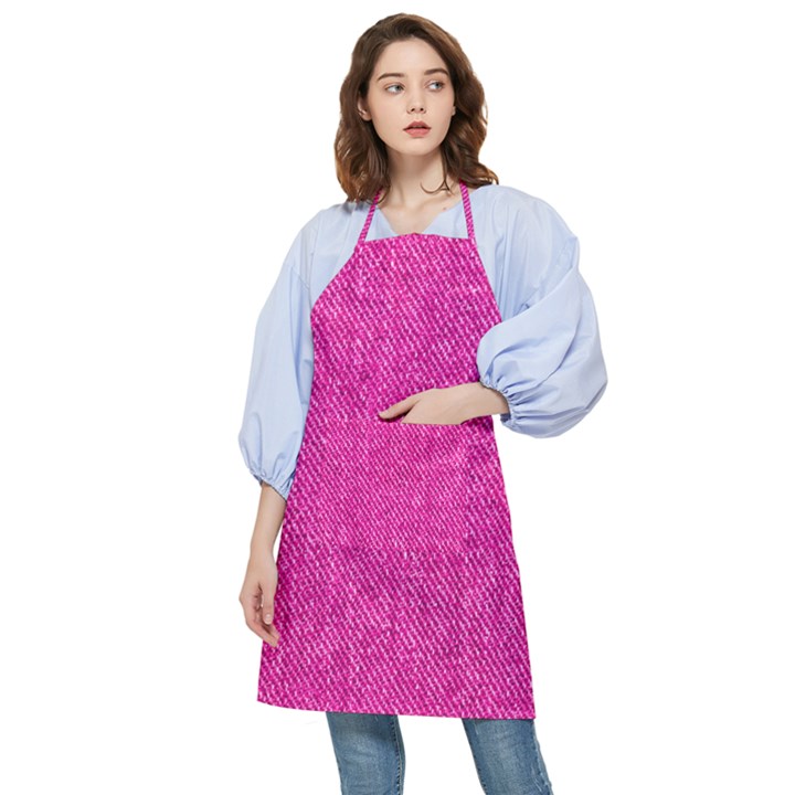 Pink Denim Design  Pocket Apron