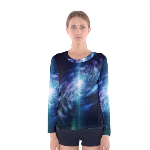 The Galaxy Women s Long Sleeve Tee by ArtsyWishy