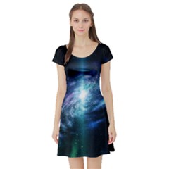 The Galaxy Short Sleeve Skater Dress by ArtsyWishy