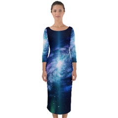 The Galaxy Quarter Sleeve Midi Bodycon Dress by ArtsyWishy