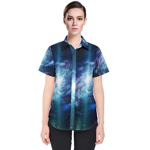 The Galaxy Women s Short Sleeve Shirt by ArtsyWishy