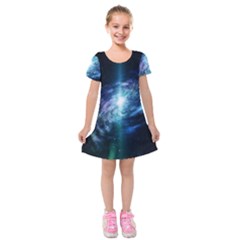 The Galaxy Kids  Short Sleeve Velvet Dress by ArtsyWishy