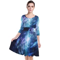 The Galaxy Quarter Sleeve Waist Band Dress by ArtsyWishy