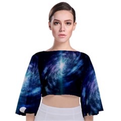 The Galaxy Tie Back Butterfly Sleeve Chiffon Top by ArtsyWishy