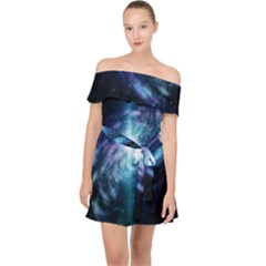 The Galaxy Off Shoulder Chiffon Dress by ArtsyWishy