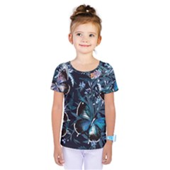 Beautiful Blue Butterflies  Kids  One Piece Tee