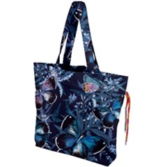 Beautiful Blue Butterflies  Drawstring Tote Bag by ArtsyWishy