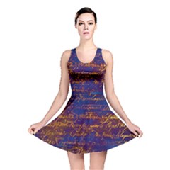 Majestic Purple And Gold Design Reversible Skater Dress by ArtsyWishy