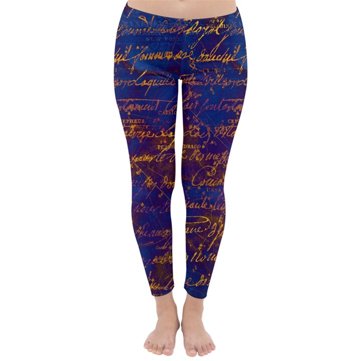 Majestic Purple And Gold Design Classic Winter Leggings