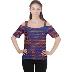 Majestic Purple And Gold Design Cutout Shoulder Tee