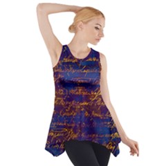 Majestic Purple And Gold Design Side Drop Tank Tunic