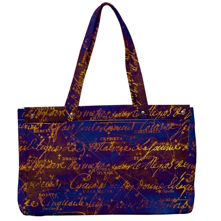 Majestic Purple And Gold Design Canvas Work Bag