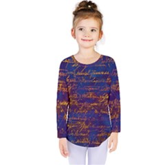 Majestic Purple And Gold Design Kids  Long Sleeve Tee