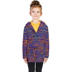 Majestic Purple And Gold Design Kids  Double Breasted Button Coat by ArtsyWishy