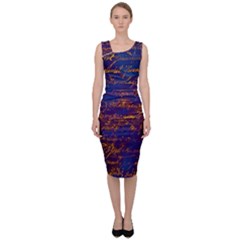 Majestic Purple And Gold Design Sleeveless Pencil Dress by ArtsyWishy