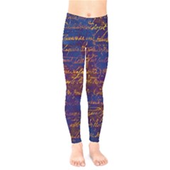 Majestic Purple And Gold Design Kids  Leggings