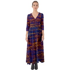 Majestic Purple And Gold Design Button Up Boho Maxi Dress by ArtsyWishy