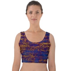 Majestic Purple And Gold Design Velvet Crop Top by ArtsyWishy