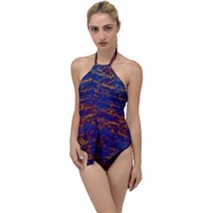 Majestic Purple And Gold Design Go With The Flow One Piece Swimsuit by ArtsyWishy