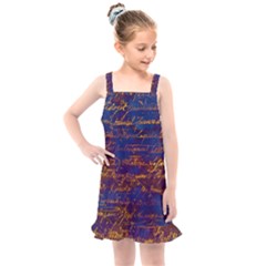 Majestic Purple And Gold Design Kids  Overall Dress