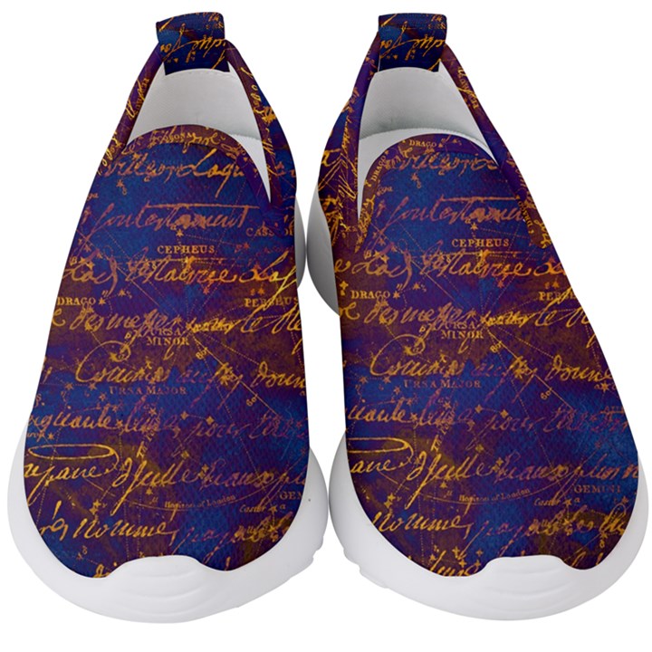 Majestic Purple And Gold Design Kids  Slip On Sneakers