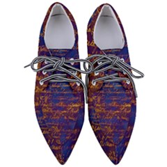 Majestic Purple And Gold Design Pointed Oxford Shoes