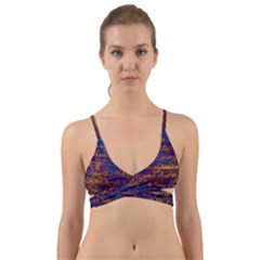 Majestic Purple And Gold Design Wrap Around Bikini Top