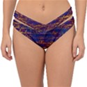 Majestic Purple And Gold Design Double Strap Halter Bikini Bottom View1