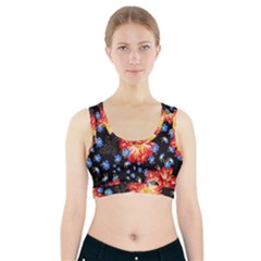 Orange And Blue Chamomiles Design Sports Bra With Pocket by ArtsyWishy