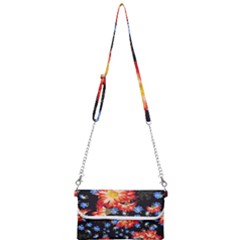 Orange And Blue Chamomiles Design Mini Crossbody Handbag by ArtsyWishy