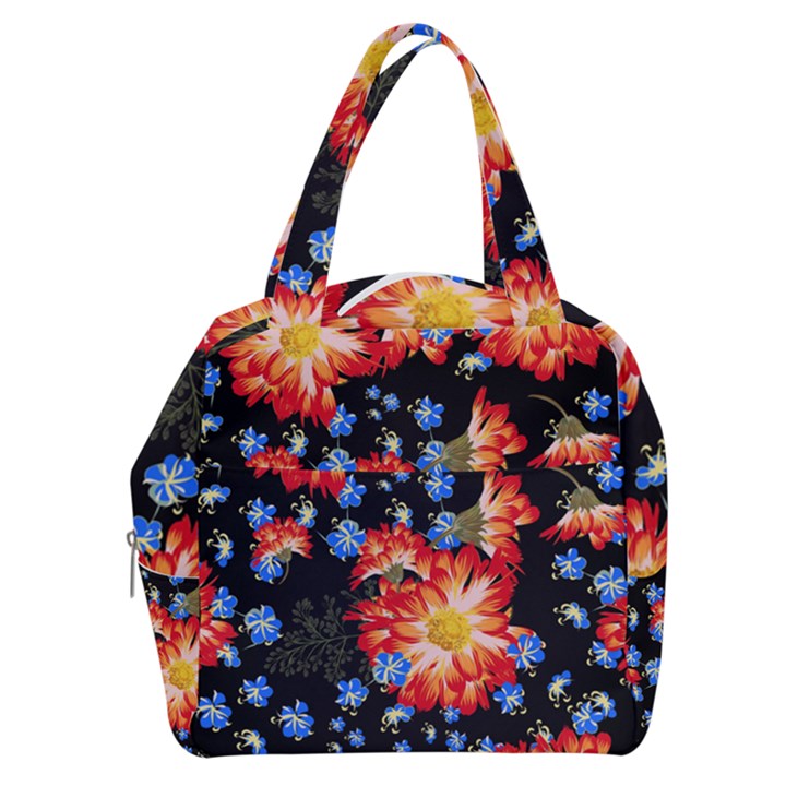 Orange and Blue Chamomiles Design Boxy Hand Bag