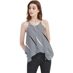 Ultimate Gray, Black & White Flowy Camisole Tank Top by Kettukas