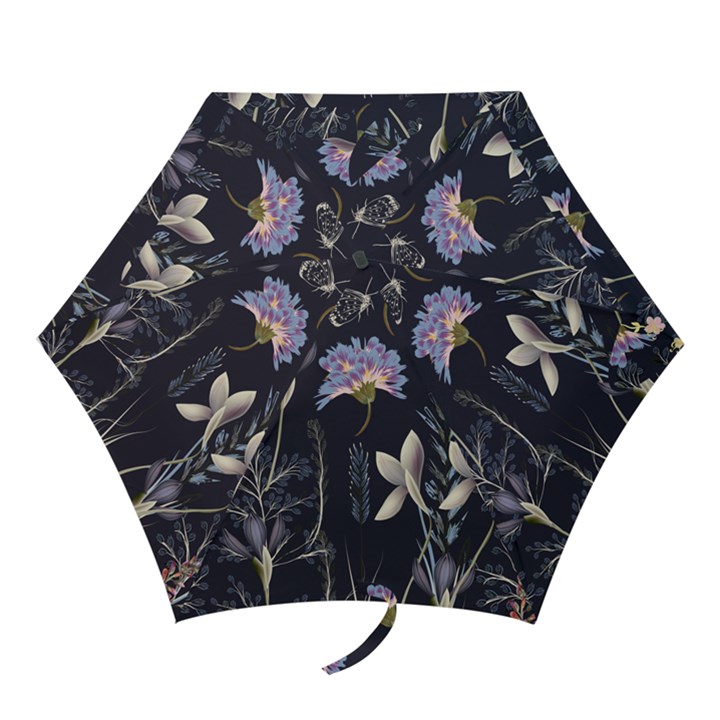 Butterflies and Flowers Painting Mini Folding Umbrellas