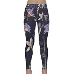 Butterflies And Flowers Painting Classic Yoga Leggings by ArtsyWishy