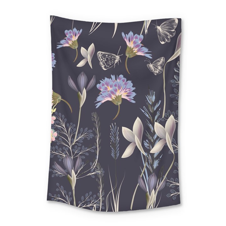 Butterflies and Flowers Painting Small Tapestry