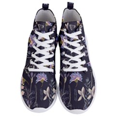 Butterflies And Flowers Painting Men s Lightweight High Top Sneakers by ArtsyWishy