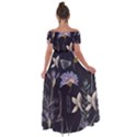 Butterflies and Flowers Painting Off Shoulder Open Front Chiffon Dress View2