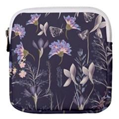 Butterflies And Flowers Painting Mini Square Pouch by ArtsyWishy