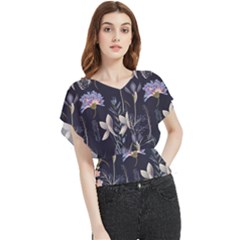 Butterflies And Flowers Painting Butterfly Chiffon Blouse