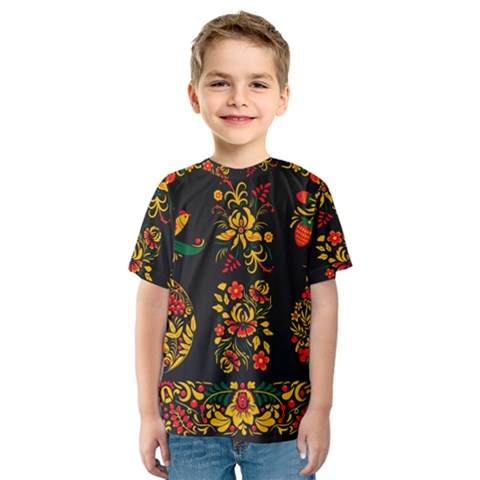 Russian Khokhloma Kids  Sport Mesh Tee by goljakoff